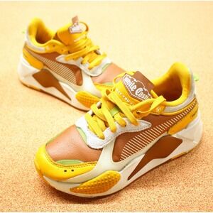 Puma RS-X White Castle Sneakers Youth Size 4 Shoes Limited Edition Collab Yellow